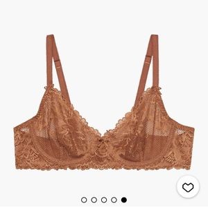 Savage X Fenty Unlined Lace Bra in Tobacco Nude